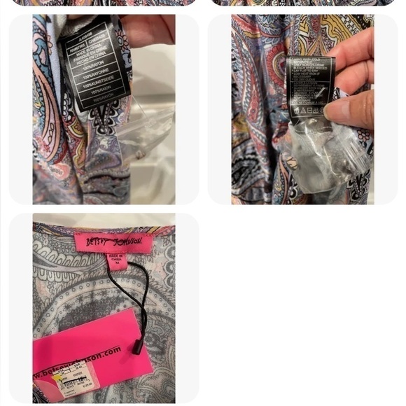 Betsey Johnson Dress Women’s M Maxi Paisley Print Multi Bishop Sleeves NWT - Picture 6 of 6